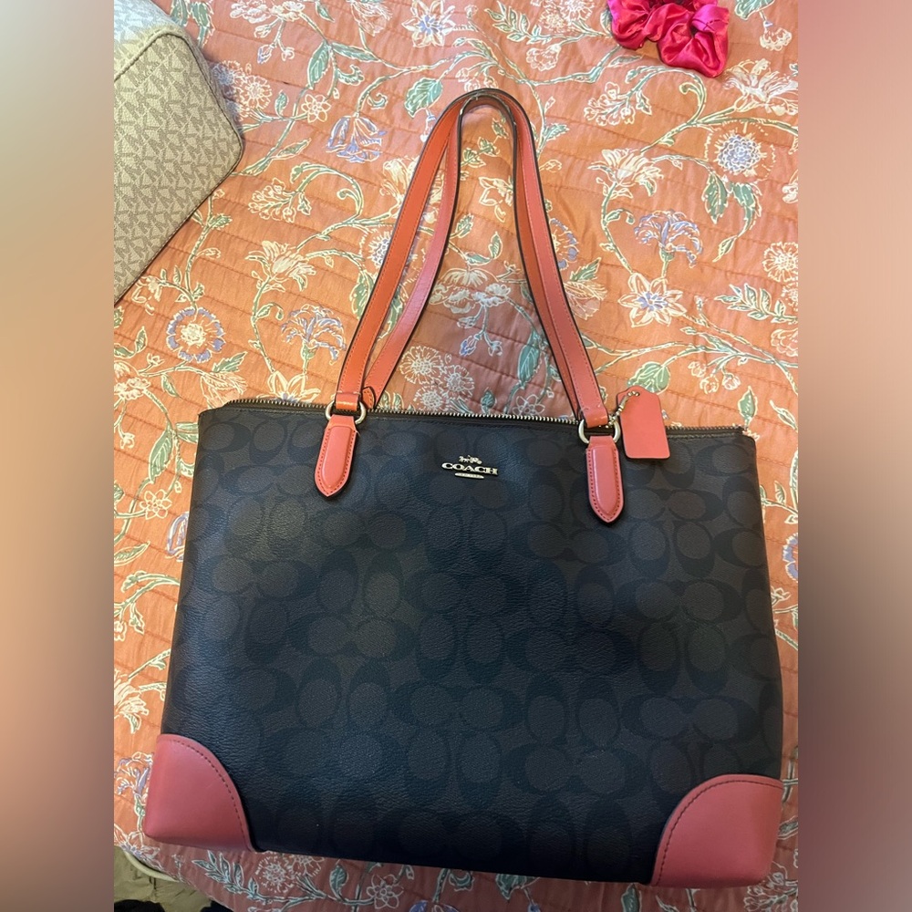 Pink and Brown coach bag